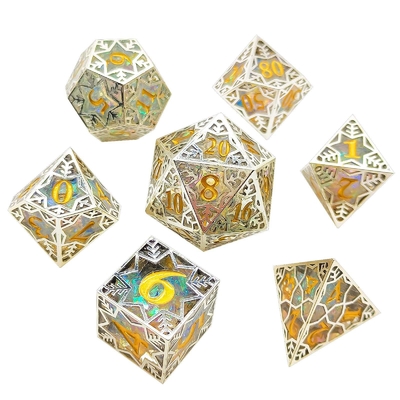 Srebrny metalowy ramki żywicy kostki Set DND # RPG # COC Dungeon And Dragon
