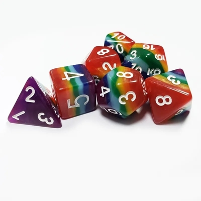 7 warstwy tęcza ręcznie wykonana żywica kostki Crusson And Dungeon DND#RPG
