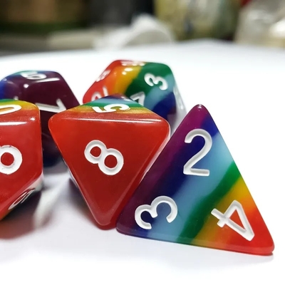 7 warstwy tęcza ręcznie wykonana żywica kostki Crusson And Dungeon DND#RPG