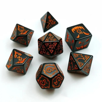 Zestaw kostek z żywicy polimodycznej 7PCS RPG D4 D6 D8 D10 D12 D20 D20