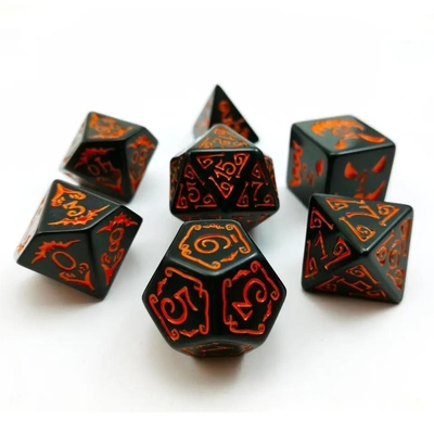 Zestaw kostek z żywicy polimodycznej 7PCS RPG D4 D6 D8 D10 D12 D20 D20