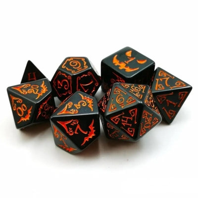 Zestaw kostek z żywicy polimodycznej 7PCS RPG D4 D6 D8 D10 D12 D20 D20