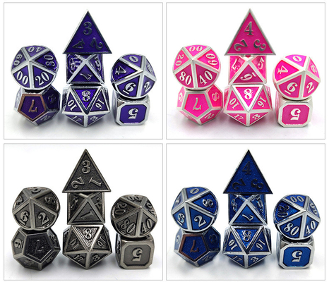 DND RPG Mini Metal Dice Running Group Game For Board Games Multi -Face