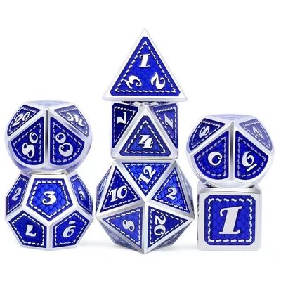 Dragon Scale Solid Metal Dice Set Wielokolorowy DND RPG Jasne kolory