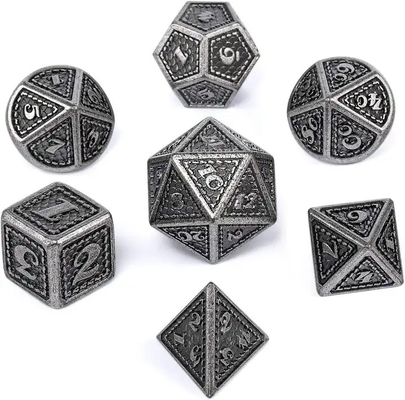 Dragon Scale Solid Metal Dice Set Wielokolorowy DND RPG Jasne kolory