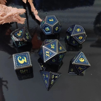 Dragon Scale Solid Metal Dice Set Wielokolorowy DND RPG Jasne kolory