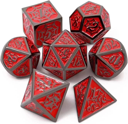 Spider-Man Solid Metal Polyhedral Dice Set DND RPG Luxury Style