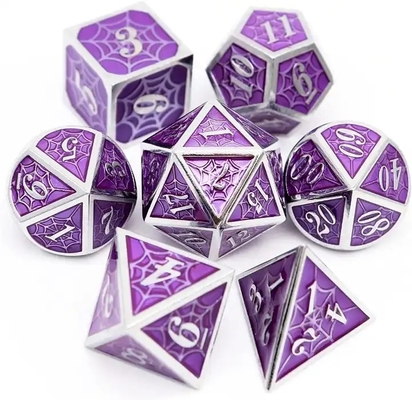 Spider-Man Solid Metal Polyhedral Dice Set DND RPG Luxury Style