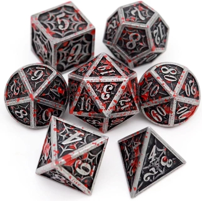 Spider-Man Solid Metal Polyhedral Dice Set DND RPG Luxury Style