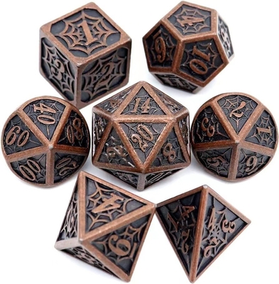 Spider-Man Solid Metal Polyhedral Dice Set DND RPG Luxury Style