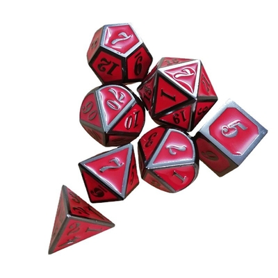 Zestaw kości z metalu stałego Bude Dworki męskie Cruch DND RPG