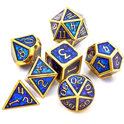 Świecący Złoty Proszek Solid Metal Dice Set Game Dragon And Dungeon