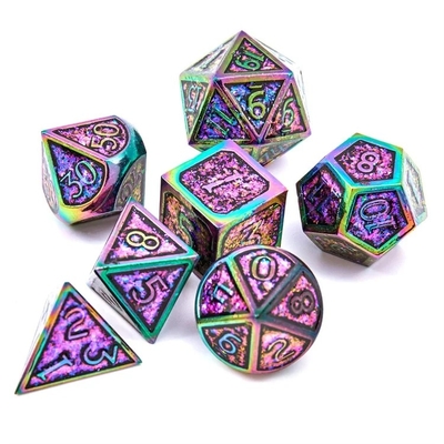 Świecący Złoty Proszek Solid Metal Dice Set Game Dragon And Dungeon