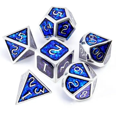 Świecący Złoty Proszek Solid Metal Dice Set Game Dragon And Dungeon