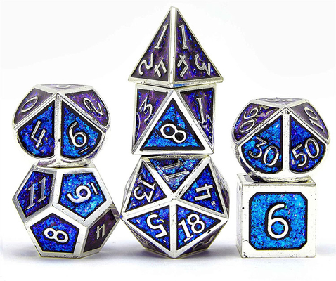 Świecący Złoty Proszek Solid Metal Dice Set Game Dragon And Dungeon