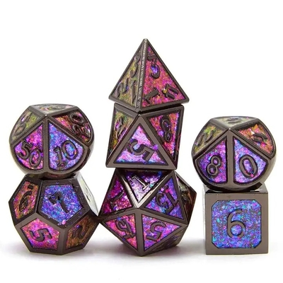 Świecący Złoty Proszek Solid Metal Dice Set Game Dragon And Dungeon
