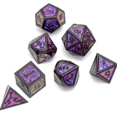 Świecący Złoty Proszek Solid Metal Dice Set Game Dragon And Dungeon