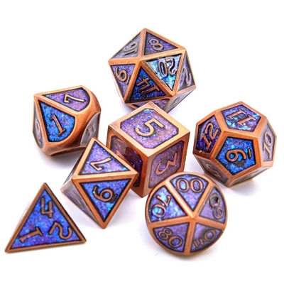 Świecący Złoty Proszek Solid Metal Dice Set Game Dragon And Dungeon