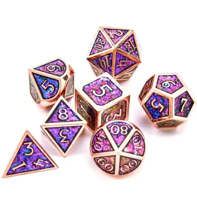 Świecący Złoty Proszek Solid Metal Dice Set Game Dragon And Dungeon