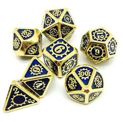 Kolorowy Gear Solid Metal Dice Set Game Kuusu DND RPG