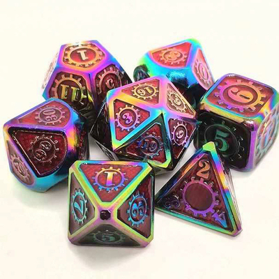 Kolorowy Gear Solid Metal Dice Set Game Kuusu DND RPG