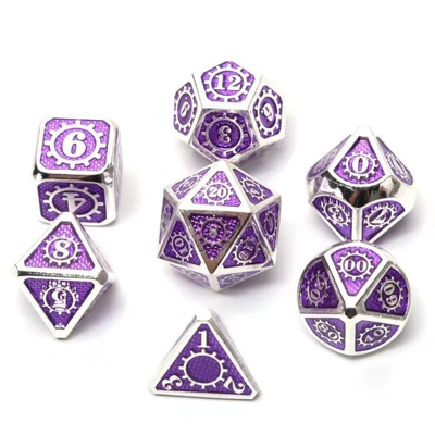 Kolorowy Gear Solid Metal Dice Set Game Kuusu DND RPG