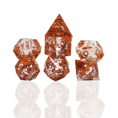 Żółty Flurry Line RPG Resin Dice Set Krusu DND do prezentów i kolekcji