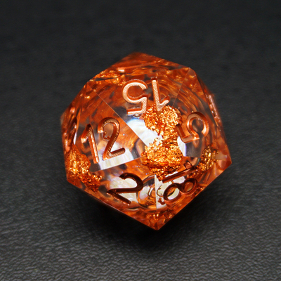 Żółty Flurry Line RPG Resin Dice Set Krusu DND do prezentów i kolekcji