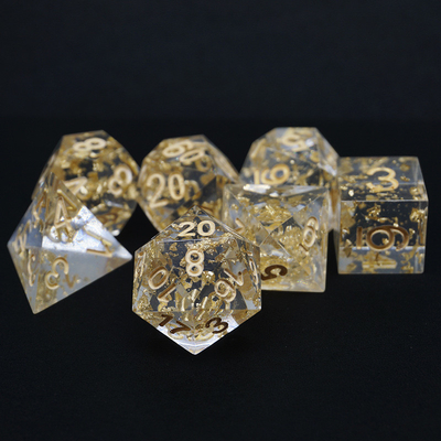Ręcznie wykonana złota folia żywica RPG kostki Set Dragon And Duct#Dnd#Rpg#Coc
