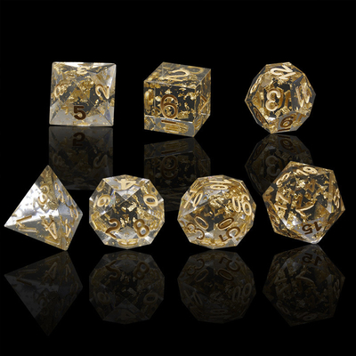 Ręcznie wykonana złota folia żywica RPG kostki Set Dragon And Duct#Dnd#Rpg#Coc
