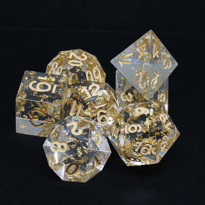 Ręcznie wykonana złota folia żywica RPG kostki Set Dragon And Duct#Dnd#Rpg#Coc