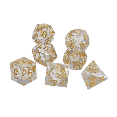Ręcznie wykonana złota folia żywica RPG kostki Set Dragon And Duct#Dnd#Rpg#Coc
