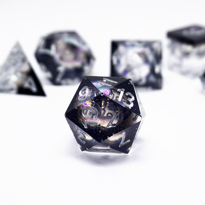 Zestaw cyfrowych kości z zielonej żywicy wielowymiarowy zestaw kości do gry na tablecie#rpg#dnd#coc