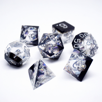 Zestaw cyfrowych kości z zielonej żywicy wielowymiarowy zestaw kości do gry na tablecie#rpg#dnd#coc