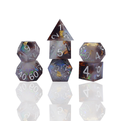 Zestaw cyfrowych kości z zielonej żywicy wielowymiarowy zestaw kości do gry na tablecie#rpg#dnd#coc