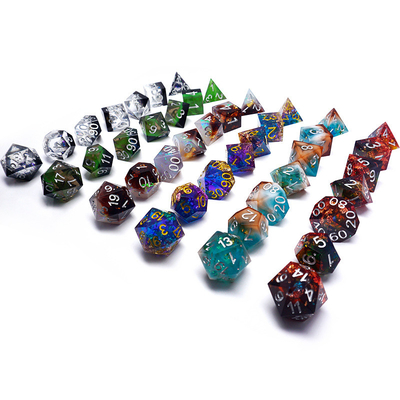 Zestaw cyfrowych kości z zielonej żywicy wielowymiarowy zestaw kości do gry na tablecie#rpg#dnd#coc
