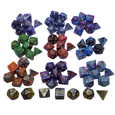 Zestaw kostek z żywicy z kolorów poli#Rpg#Dnd#Coc Marmur wzór Preminum i luksus