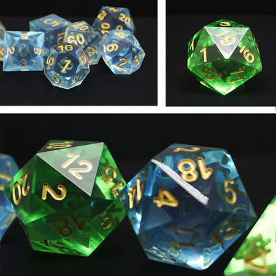 Wielobarwny materiał z żywicy Zestaw kostek#Rpg#Dnd#Coc Przejrzysty