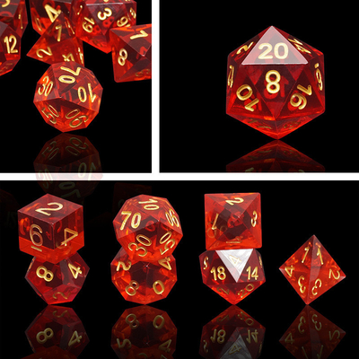 Wielobarwny materiał z żywicy Zestaw kostek#Rpg#Dnd#Coc Przejrzysty