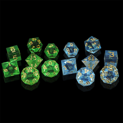 Wielobarwny materiał z żywicy Zestaw kostek#Rpg#Dnd#Coc Przejrzysty