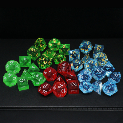Wielobarwny materiał z żywicy Zestaw kostek#Rpg#Dnd#Coc Przejrzysty