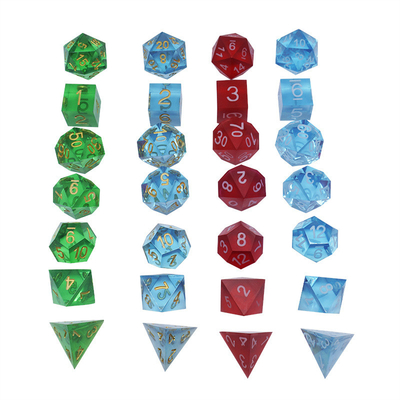 Wielobarwny materiał z żywicy Zestaw kostek#Rpg#Dnd#Coc Przejrzysty