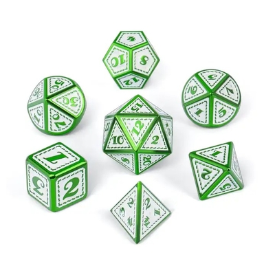 Zielony Dragon Scale Metal Dice Set Wieloaspektowa gra planszowa Dragon And Dungeon#Dnd#Coc