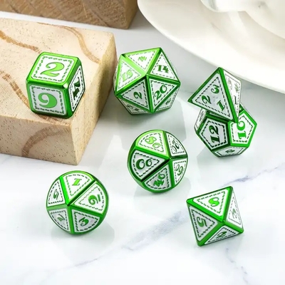 Zielony Dragon Scale Metal Dice Set Wieloaspektowa gra planszowa Dragon And Dungeon#Dnd#Coc