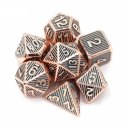 Vertical Metal Multi Face Dice Desktop Game Dnd Rpg Coc Kolor brązowy