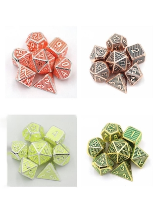 Vertical Metal Multi Face Dice Desktop Game Dnd Rpg Coc Kolor brązowy
