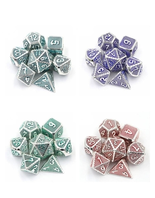 Vertical Metal Multi Face Dice Desktop Game Dnd Rpg Coc Kolor brązowy