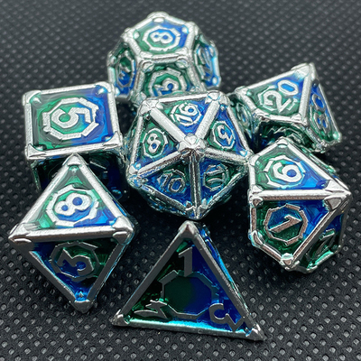 Gra na komputerze Metal Multi Face RPG Dice Set Dnd Coc Wielokrotny kolor