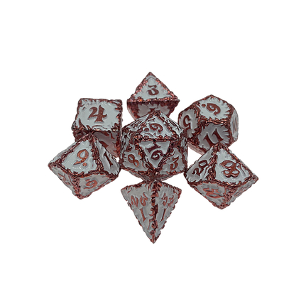 White Tree Vine Metal Multi Face Dice Set Gry na pulpit #Dnd#Rpg#Coc