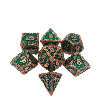 White Tree Vine Metal Multi Face Dice Set Gry na pulpit #Dnd#Rpg#Coc